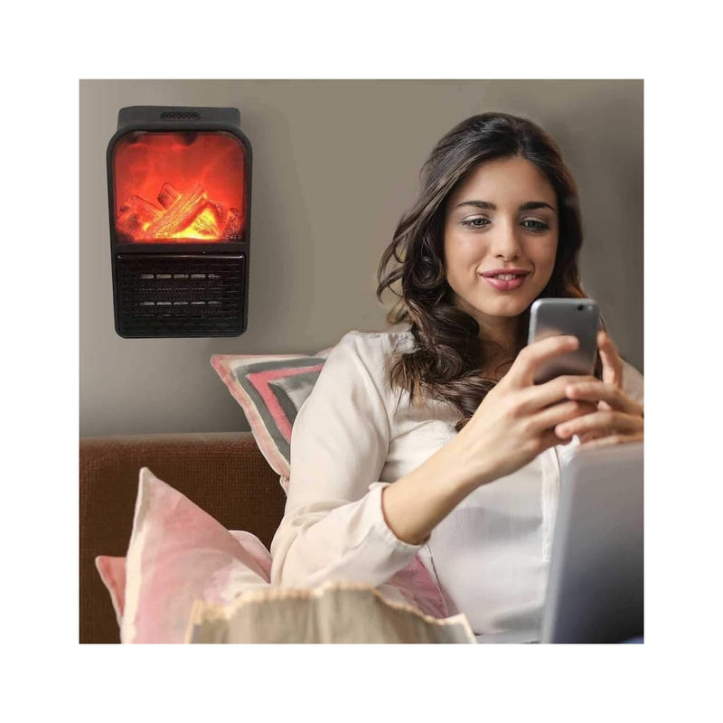 Aquecedor Portátil Elétrico com Efeito Lareira